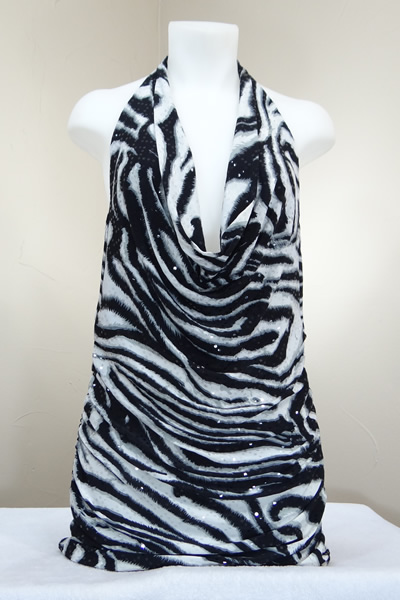 Zebra Cowl Neck Dress